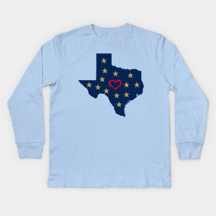 Texas Love and Shining Stars in the Lone Star State Kids Long Sleeve T-Shirt